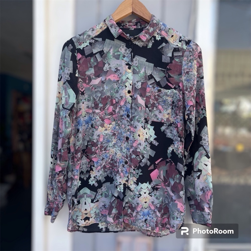 Women Long Sleeve Denver Sheer Button Down Blouse